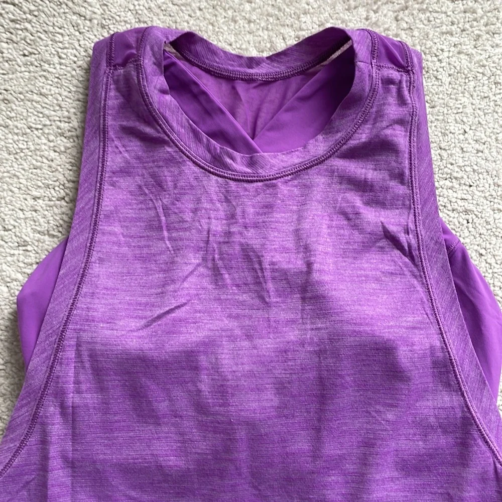 Lululemon work the circuit tank in Heathered Moonlit Magenta